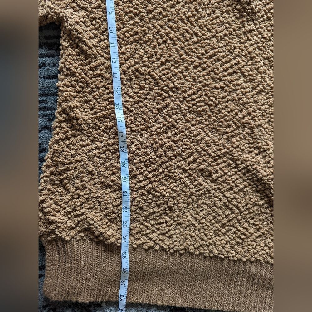 Zenana hoodie marshmallow sweater| ribbed cuffs and hem| popcorn knit size large - Picture 5 of 15